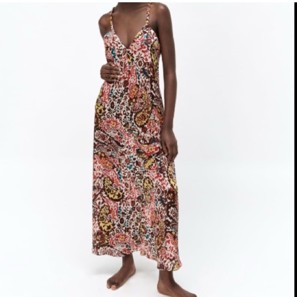 Zara Vibrant Paisley Maxi Dress